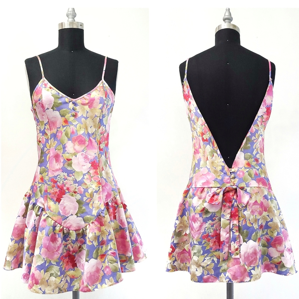 Etam Paris Y2K Euro French Fairycore Lingerie Floral Flirty Mini Dress - Picture 2 of 12